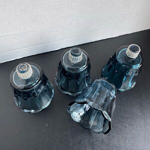 Vintage Homco Blue Tulip Glass Candle Peg Votives set of 4